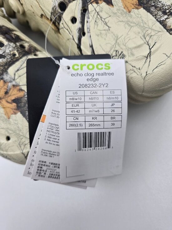 Crocs Echo Clog Realtree Edge Camo Bone White 208232-2Y2 Men\'s Size 8 main image 5